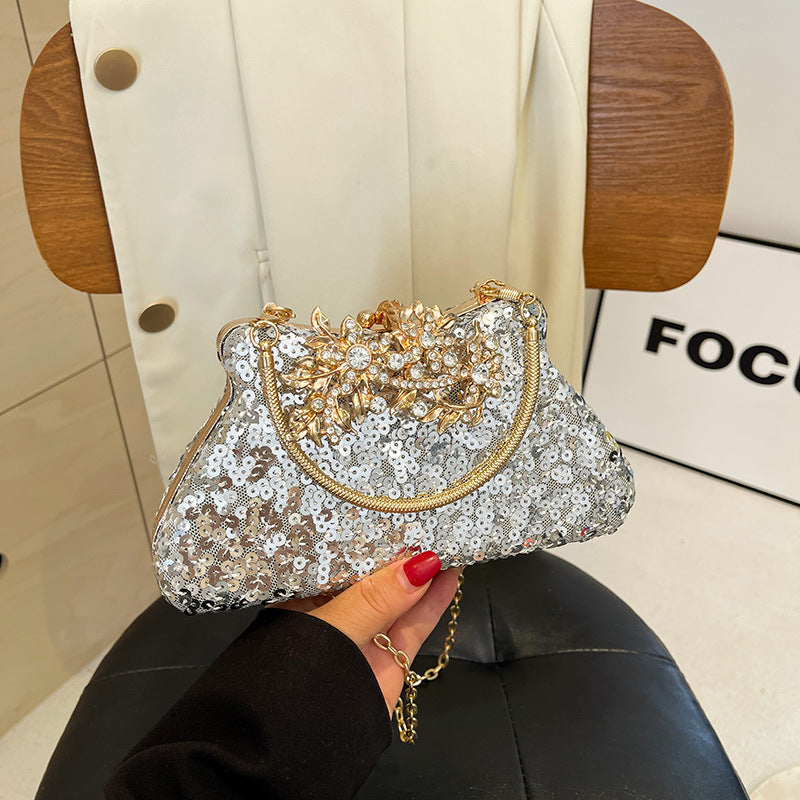 Wholesale Personalized Sequin Evening Bag  Niche Textile Shoulder Crossbody Bag